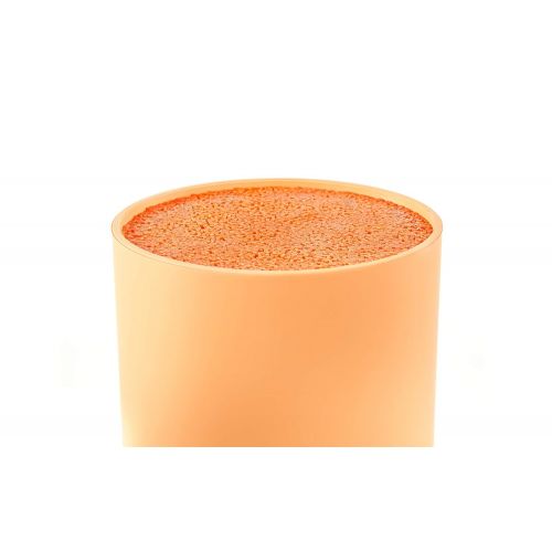 Camry Messerblock rund mit flexiblem Borsteneinsatz auch im Set mit 2 Messern in Gruen, Farbe Edelstahl, Orange, Blau, Gruen (Orange)