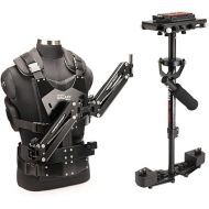 Flycam HD-3000 Telescopic Stabilizer w/Galaxy Arm & Vest for Video Cameras. Micro Balancing, Shock Absorption- Stable Shots. Reduces Fatigue/Strain + Unico Quick Release & Table Clamp (GLXY-AV-HD-3)