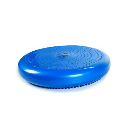  CanDo Inflatable Balance Disc for Balance Training, Proprioception, Strengthening Lower Extremities, Posture, Back Pain, Stress Relief, Restlessness and Anxiety. Blue, 14” Diameter