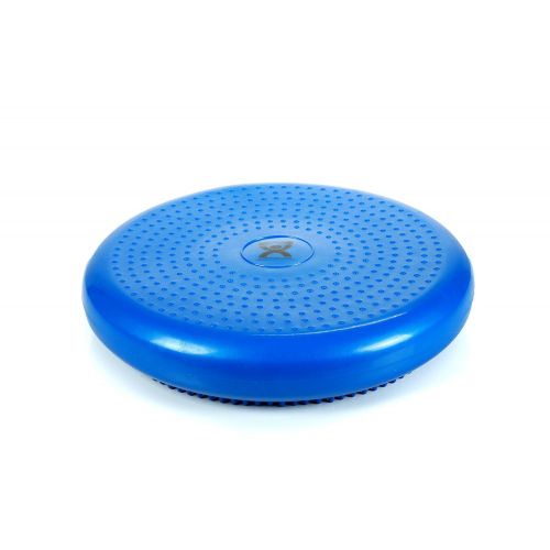  CanDo Inflatable Balance Disc for Balance Training, Proprioception, Strengthening Lower Extremities, Posture, Back Pain, Stress Relief, Restlessness and Anxiety. Blue, 14” Diameter