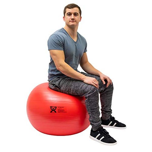  CanDo Deluxe ABS Inflatable Exercise Ball, Red, 29.5