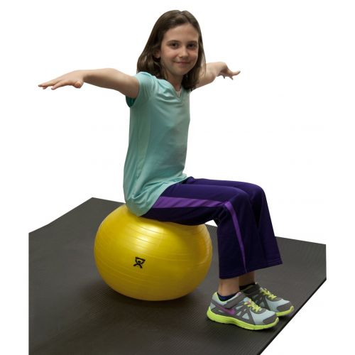  CanDo Deluxe ABS Inflatable Exercise Ball, Yellow, 17.7