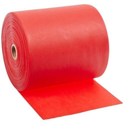  Cando 10-5622 Red Latex-Free Exercise Band, Light Resistance, 50 yd Length