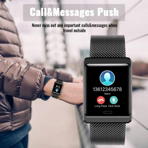  CanMixs Fitness Armband, CM11 Wasserdicht IP67 Fitness Tracker Farbbildschirm Smartwatch Aktivitatstracker Schrittzahler Uhr mit Stoppuhren Vibrationsalarm Anruf SMS Beachten fuer D