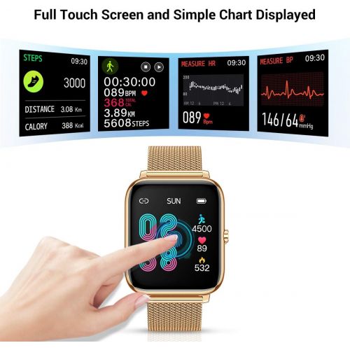  [아마존베스트]CanMixs Smart Watch for Android Phones iOS Waterproof Smart Watches for Women Men Sports Digital Watch Fitness Tracker Heart Rate Blood Oxygen Sleep Monitor Touch Screen Compatible