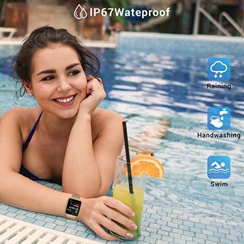  [아마존베스트]CanMixs Smart Watch, Fitness Bracelet Tracker 1.4 Full Touch Screen Fitness Watch IP67 Waterproof Wrist Watch Sports Watch Smart Watch with Heart Rate Monitor Pedometer Music Contr