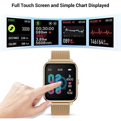  [아마존베스트]CanMixs Smart Watch, Fitness Bracelet Tracker 1.4 Full Touch Screen Fitness Watch IP67 Waterproof Wrist Watch Sports Watch Smart Watch with Heart Rate Monitor Pedometer Music Contr