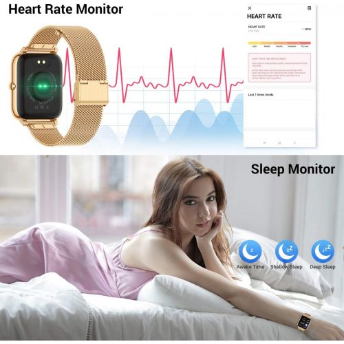  [아마존베스트]CanMixs Smart Watch, Fitness Bracelet Tracker 1.4 Full Touch Screen Fitness Watch IP67 Waterproof Wrist Watch Sports Watch Smart Watch with Heart Rate Monitor Pedometer Music Contr