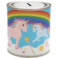 Cantastic Kids Unicorn Rainbow Money Savings Tin Box Can Jar Saver Cash