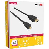 CanaKit Raspberry Pi 4 Micro HDMI Cable - 6 Feet (Pack of 2)