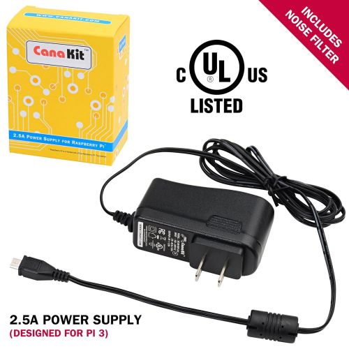  CanaKit Raspberry Pi 3 with 2.5A Micro USB Power Supply (UL Listed)