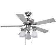 Canarm CF42NEW5BPT New Yorker Dual Mount 42-Inch Ceiling Fan with Flat Opal Light Kit and 5 Reversible Blades, Brushed Pewter
