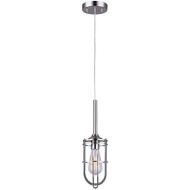 Canarm CANARM IPL570A01BN Indus 1 Light Cord Pendant with Vintage Light Golden Bulb, Brushed Nickel