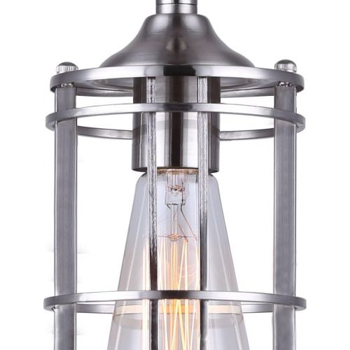  Canarm CANARM IPL570A01BN Indus 1 Light Cord Pendant with Vintage Light Golden Bulb, Brushed Nickel