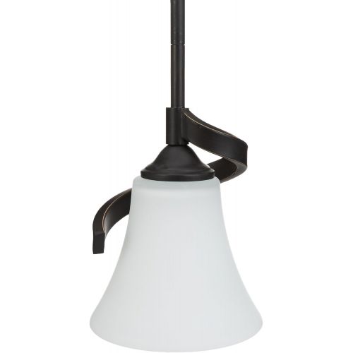  Canarm CANARM IPL587A01BN Rue Single Pendant Light Brushed Nickel with Flat Opal Glass