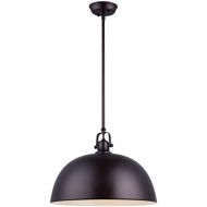 Canarm CANARM IPL222B01ORB16 LTD Polo 1 Light Rod Pendant, Oil Rubbed Bronze with Painted White Interior