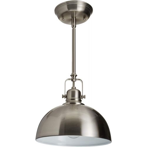  Canarm CANARM IPL222B01BN Polo 1 Light 9 Rod Pendant, Brushed Nickel with Painted White Interior