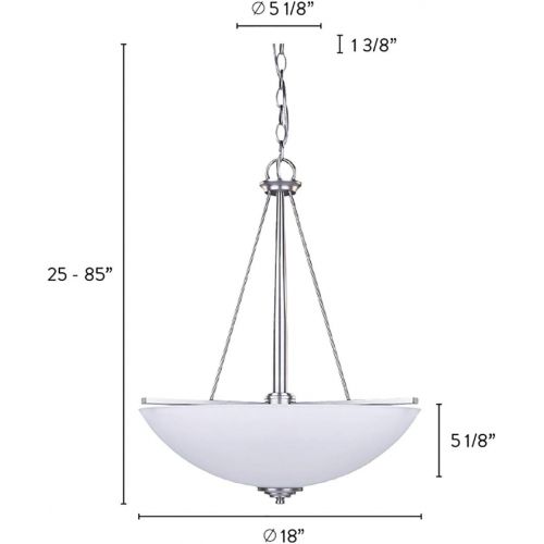  Canarm ICH256A05BPT New Yorker 5-Light Chandelier, Flat Opal Glass and Brushed Pewter