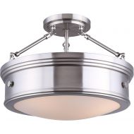 Canarm CANARM ISF624A03BN Boku BN 3 Bulb Semi-Flush Mount with Flat Opal Glass, Brushed Nickel