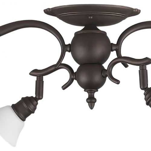  Canarm IT217A04ORB10 Addison 4-Light Dropped Track Lighting with Flat Opal Glass Shades, Oil Rubbed Bronze