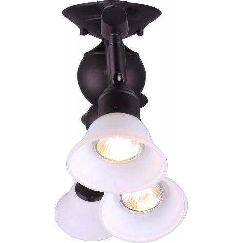  Canarm IT217A04ORB10 Addison 4-Light Dropped Track Lighting with Flat Opal Glass Shades, Oil Rubbed Bronze