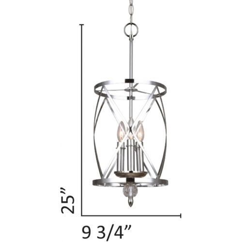  Canarm ICH172B03CH10 Vanessa 3-Light Chandelier, Chrome