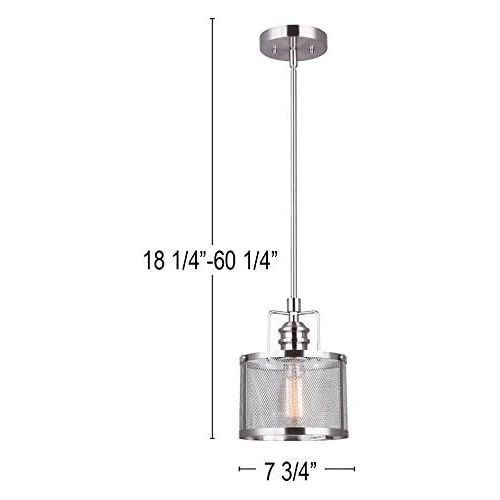  Canarm CANARM ISF626A03BN Beckett 3 Bulb Semi-Flush Mount with Metal Mesh Shade, Brushed Nickel