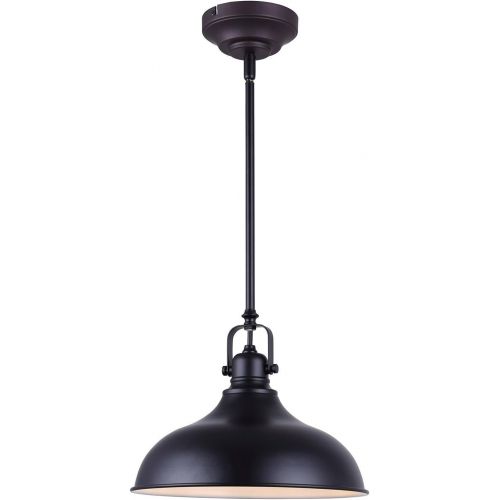  Canarm CANARM LPL103A01BK Sussex Integrated LED 1 Light Pendant with Metal Shade, Black