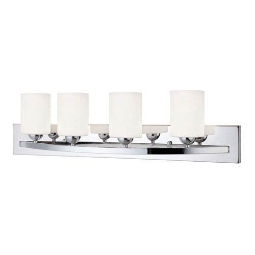  Canarm IVL370A04CH-O Ltd Hampton 4 Light Vanity, Chrome with Flat Opal Glass