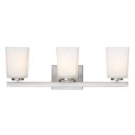 Canarm IVL472A03BN Ltd Hartley 3 Light Vanity, Brushed Nickel with Flat Opal Glass