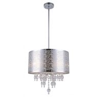 Canarm CANARM ICH543A04CH16 Piera 4-Light Chandelier with Crystal, Chrome