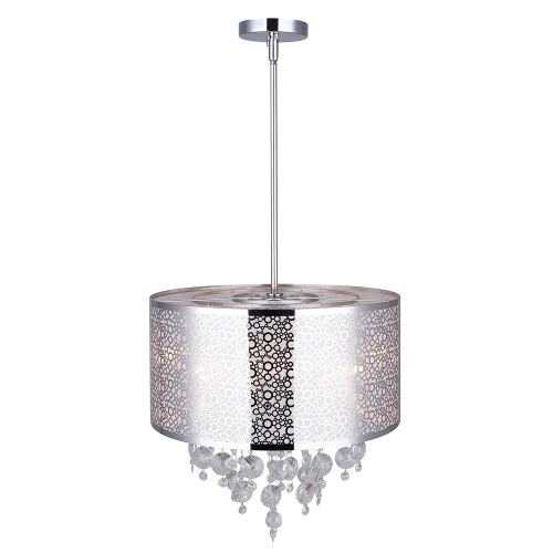  Canarm CANARM ICH543A04CH16 Piera 4-Light Chandelier with Crystal, Chrome