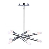 Canarm CANARM ICH583A10CH9 LTD MINA 10 Light Rod Chandelier Chrome with Frosted Glass