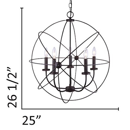  Canarm ICH282B05ORB25 Sumerside 5 Light Chandelier, Oil Rubbed Bronze