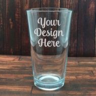 /CandidNomad Custom Pint Glass - Glass Etched - 1-Sided - Etched Glass - Custom Glass Etching - Sandblasted Glass - Personalized Beer Glasses
