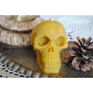 CandlesParadise Beeswax Skull Candle - Xmas, Christmas Table Centre Piece - Skull Beeswax Candle, Gothic, Scary