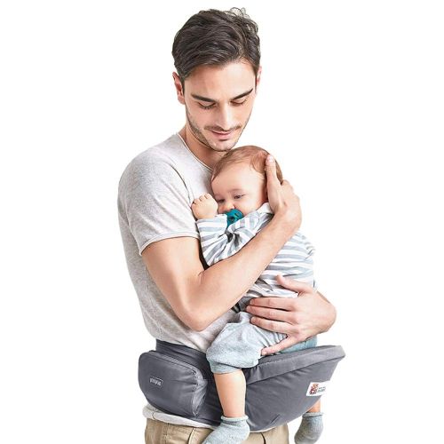  Candora Baby Waist Stool Strap Seat Carriers HipSeat Belt Infant Toddler Front Facing Baby Carrier Outdoor Lightweight for All Season (Gray)