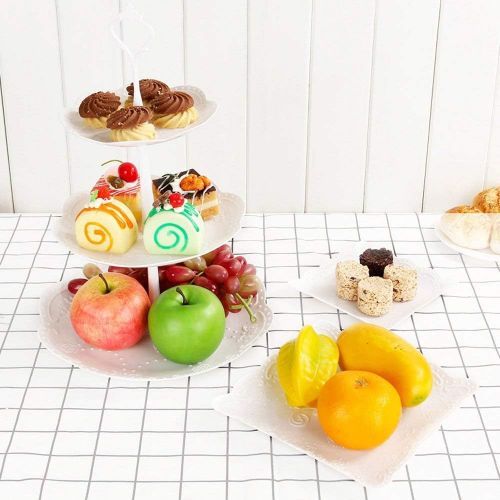  Candora 2pcs 3-layer cake stand Muffin cup wedding cake display stand Fruit and vegetable placement rack