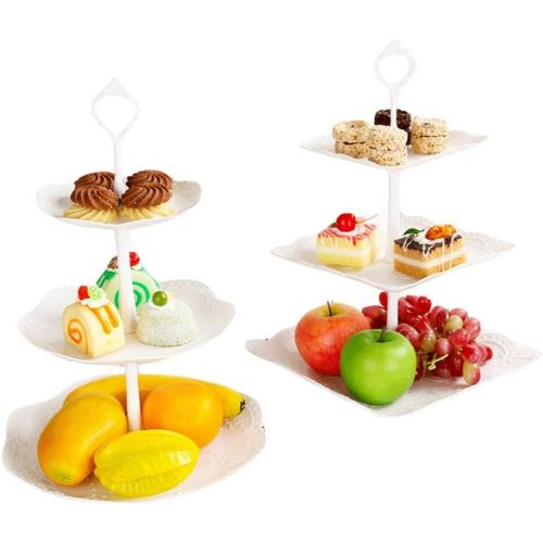  Candora 2pcs 3-layer cake stand Muffin cup wedding cake display stand Fruit and vegetable placement rack