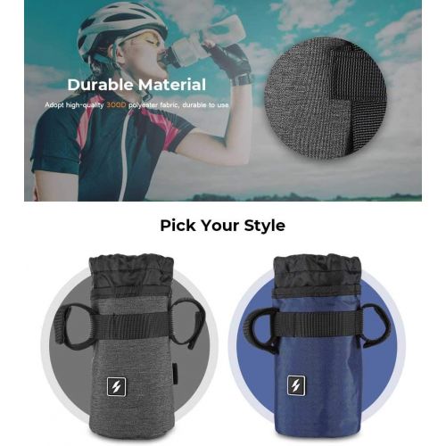  Candora Bike Handlebar Stem Bag Food Snack Storage, Water Bottle Holder Bikepacking, Bicycle Touring, Commuting