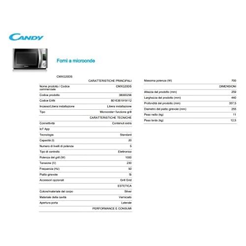  [아마존베스트]Candy CMXG 20DS CMXG20DS Microwave Iron 20L Silver