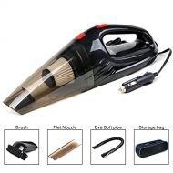 Canfeifan Car Vacuum Cleaner High Power 12V 120W Portable Wet Dry Strong Suction Handheld Automotive In Car Vacuum Plugs into Cigarette Lighter with Carrying Bag (Black, 5M/16.4FT)