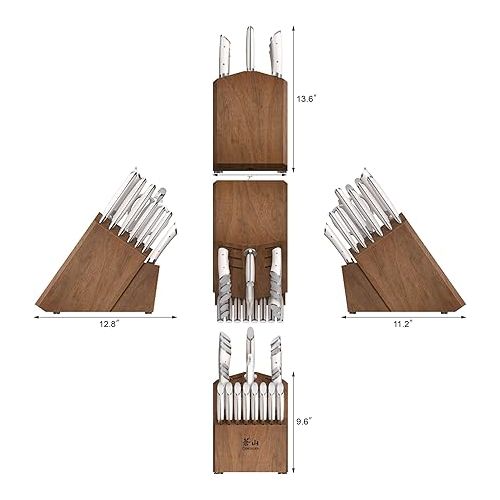  Cangshan HELENA Series German Steel Forged Knife Block Set (23-Piece, White)