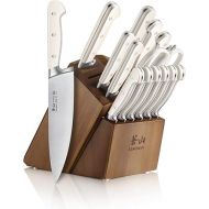 Cangshan Adams Series 1027273 German Steel Forged 15-Piece Knife Block Set, White