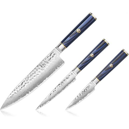  Cangshan KITA Series 2-Piece Starter Knife Set, High Carbon X-7 Damascus Steel (3-Piece Set)