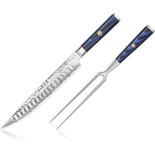  Cangshan KITA Series 2-Piece Carving Set, High Carbon X-7 Damascus Steel, 501516