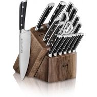 Cangshan TS Series 1020885 Swedish 14C28N Steel Forged 17-Piece Knife Block Set, Walnut