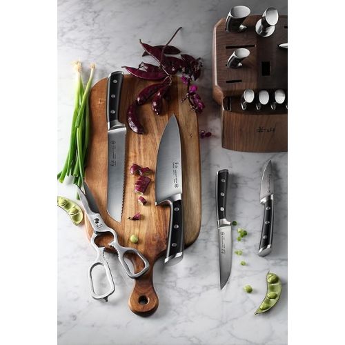  Cangshan TS Series 1020885 Swedish 14C28N Steel Forged 17-Piece Knife Block Set, Walnut