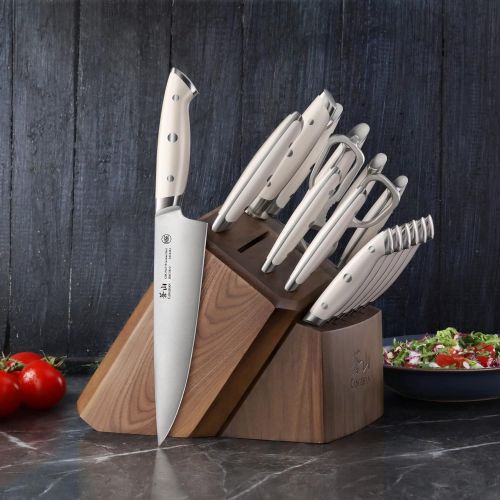  Cangshan Z1 Series 1024197 German Steel Forged 17-Piece Knife Block Set, Walnut