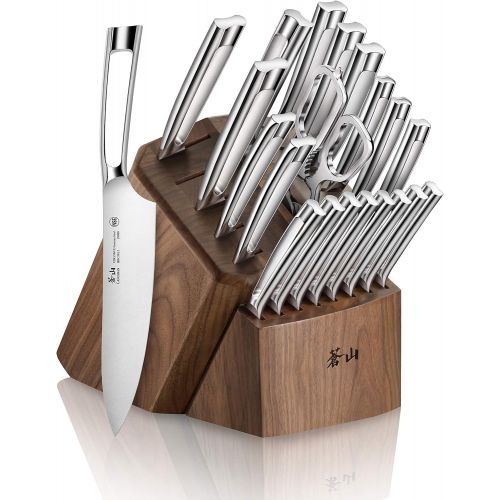  Cangshan N1 Series 1022377 23-Piece German Steel Forged Knife Block Set, Walnut Block